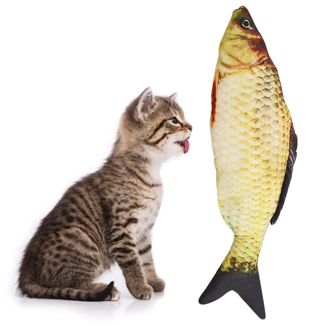 

Plush Creative 3D Carp Fish Shape Cat Toy Gift Cute Simulation Fish Playing Toy For Pet Gifts Catnip Fish Stuffed Pillow Doll