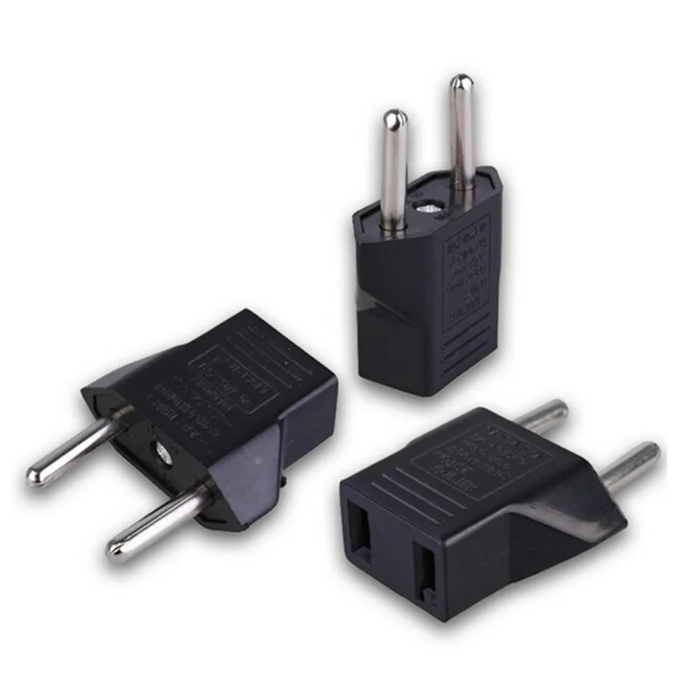 Black Universal Travel Power Plug Adapter EU EURO to US USA US to EU
