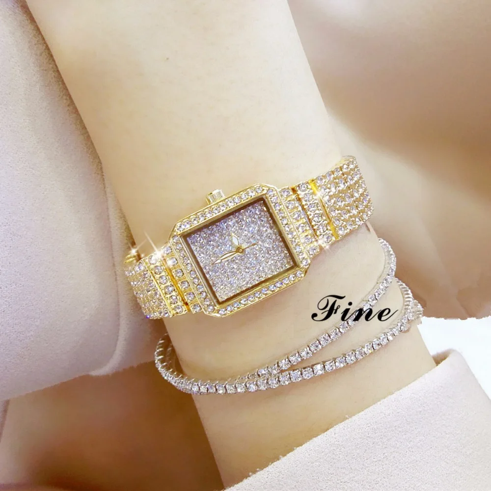 Hot New Women Watch Rhinestone Watches Lady Diamond Stone Dress Watch Stainless Steel Bracelet Wristwatch ladies Crystal Watch