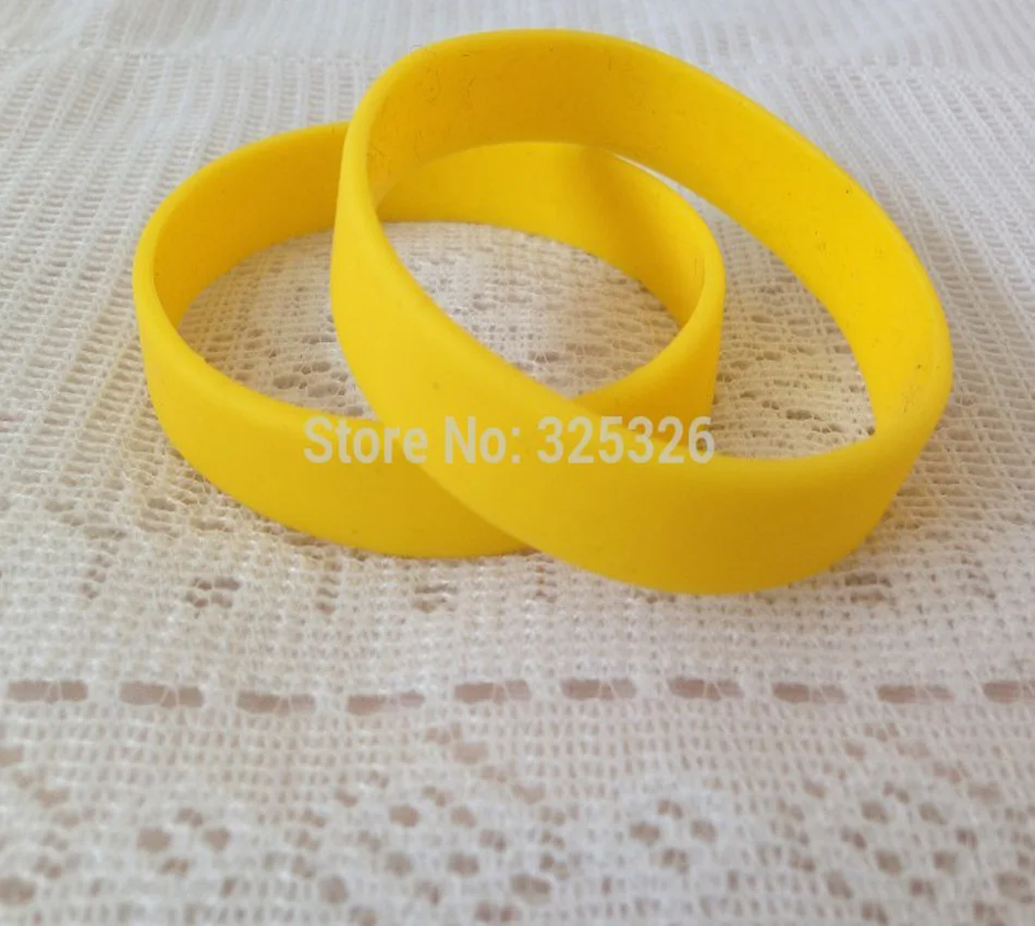 20 шт/серия Дешево-печать пустой силикона, одноцветное желтый Размер 202x12x2 мм браслет