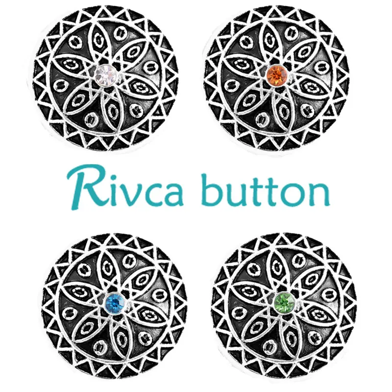 Женские украшения Rivca Snap BUTTE металлический браслет со стразами с защелкой бусины