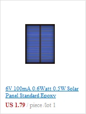 Панели солнечные 6V 100mA 167mA 183mA 333mA 5000mA 583mA 750mA 1000mA 1670mA мини элемент для солнечной батареи для мобильного телефона Зарядное устройство Портативный с кабиной