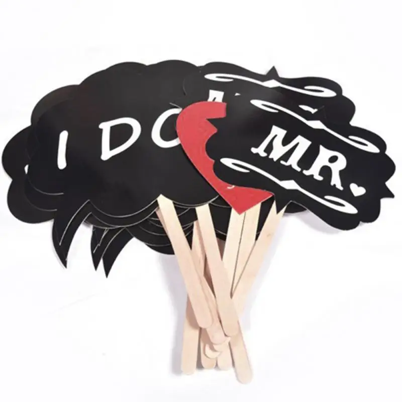 11 X Wedding Photo Booth Props Happy Words On A Stick For Wedding