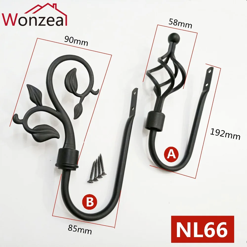 

Black Iron U Shape Metal Leaf Curtain Hook Window Drapery Tieback Hanger Black Office Hotel Home Wall Decorative Drape tapestry