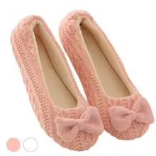 Retail Lovely Ladies Home Floor Soft Women indoor Slippers Outsole Cotton-Padded Bow Shoes Female Cashmere Warm Casual Shoes