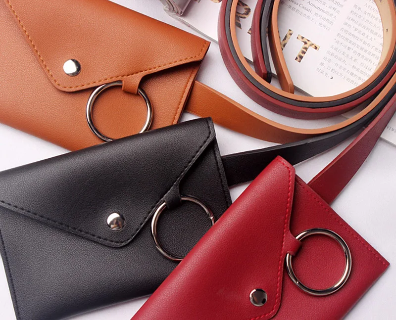 Fashion Women Chest Bag Solid Color Ring PU Leather Messenger Shoulder Crossbody Clutch Bag Packet Handbag Bolsa Feminino SS0421 (4)