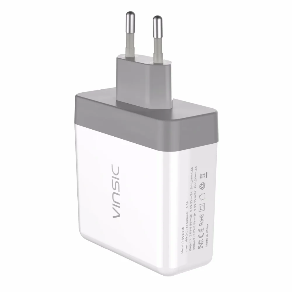 Vinsic Quick Charge 3 0 двойное настенное зарядное устройство USB QC3.0 мини адаптер для iPhone