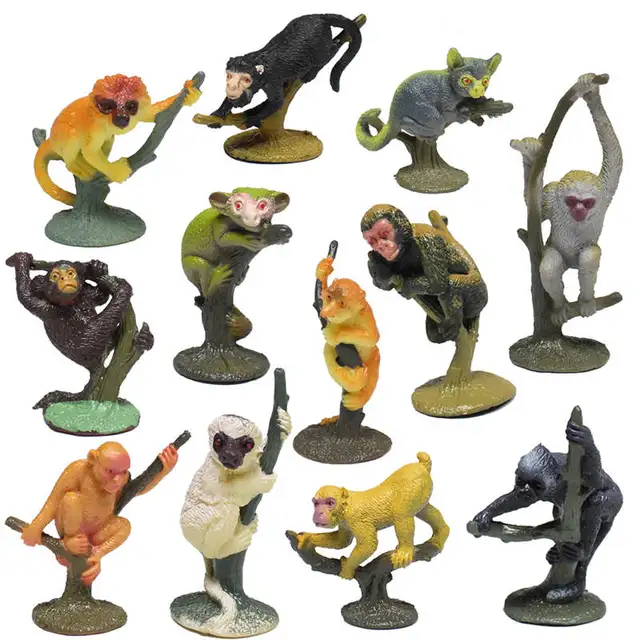 plastic monkey figurines