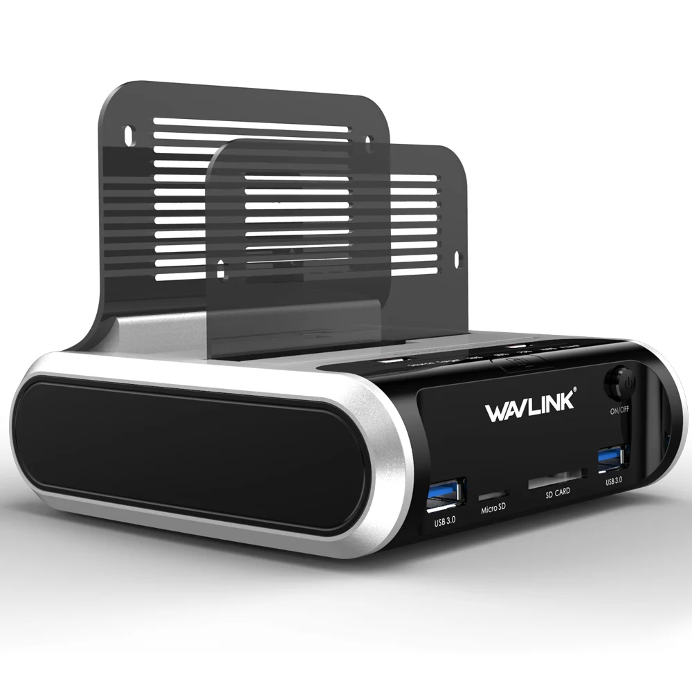 Wavlink-docking Station Disco Rígido Externo Sata Hdd 2.5 3.5 Usb 3.0 5gbps Offline Clone Card Reader Gabinete - Imagem 2