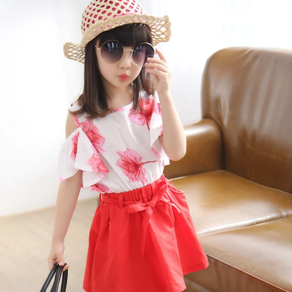 

Girls Dress Children Summer Clothes Girls Cotton Comfortable Dress Sets Kids Skirt Sets Children Clothing Children Leisure Skirt