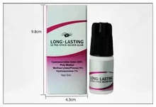 2 Pcs strong 5ml long lasting eyelash extension glue black eyelash glue by free shipping