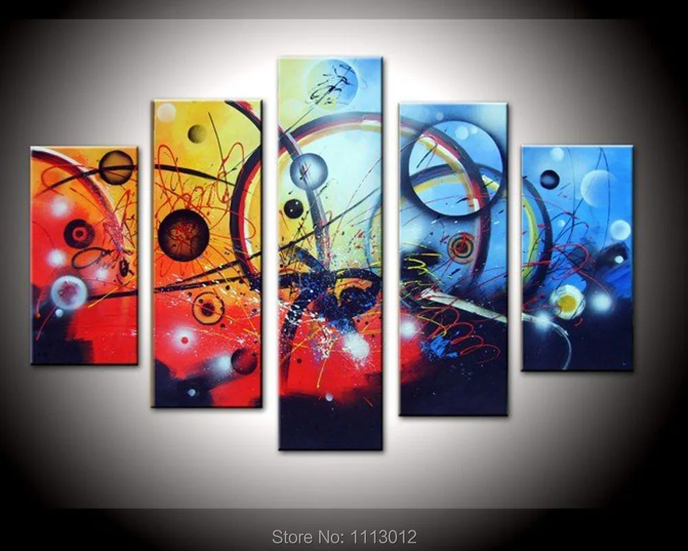 

High Quality Abstract Large Line Oil Painting 5 Pcs Sets Hand Painted Home Decorative Modern On Canvas Wall Art For Living Room