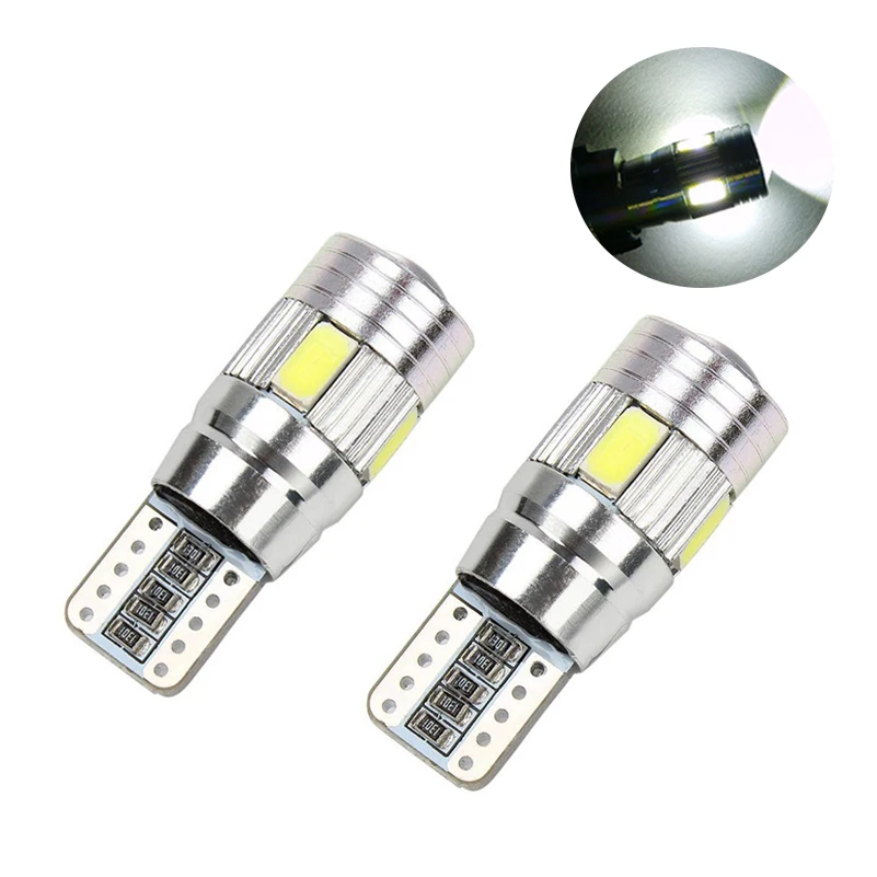 

2X For Ford Focus 2 3 Fiesta Mondeo Ecosport Kuga DRL Canbus Car LED 5630 SMD T10 LED W5W Projector Lens Auto Lamp Light Bulbs