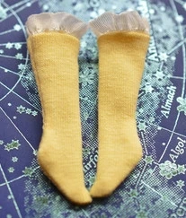 1 пара ob11 кукольные носки одноцветная полоска кружевные вязаные носки для OB11 obusit11 1/12 bjd куклы аксессуары Одежда для кукол - Цвет: yellow