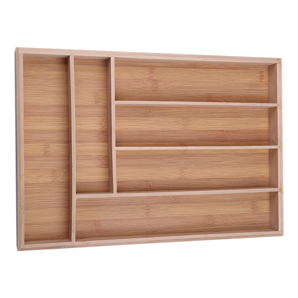 Eco-friendly Cutlery Tray Practical Home Supplies Bamboo  Silverware Holder Drawer Organizer Kitchen Separate Tool Storage Box | Дом и сад
