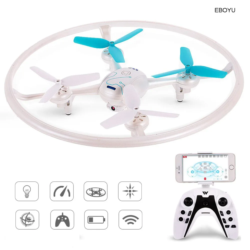 EBOYU Attop W3 2,4 ГГц 4CH 0.3MP HD Камера Wi-Fi FPV Дрон с светодиодный свет удержания высоты G-sensor один ключ возврата RC Квадрокоптер с дистанционным управлением