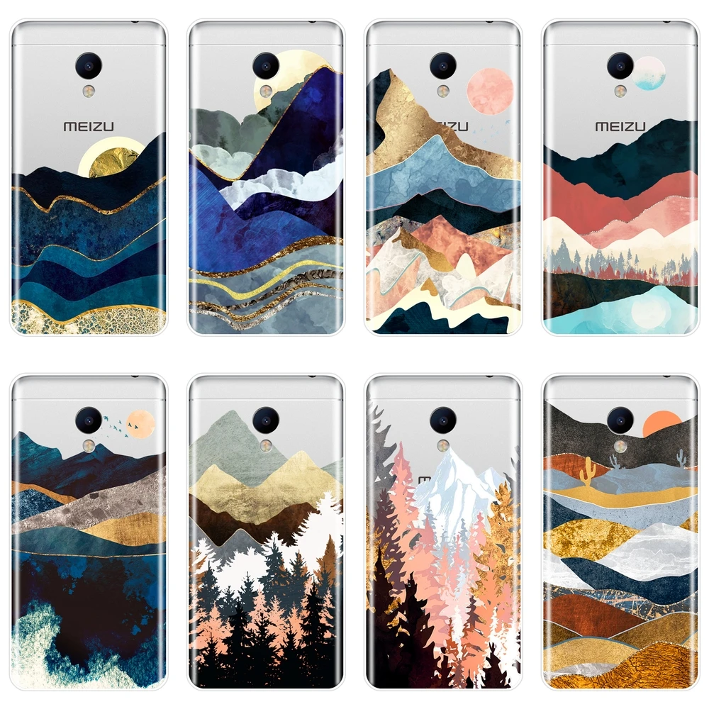 

Phone Case For Meizu M2 M3 M5 M6 Note Silicone Soft Mountain Marble Moon Back Cover For Meizu M6 M6S M6T M5 M5C M5S M3 M3S M2