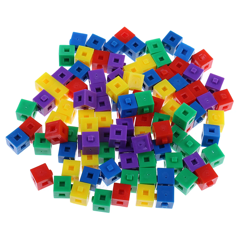 100Pcs/Pack 1cm Blocks Building Kit Stacking Cube Puzzles for Kids Children Baby Intelligence Developing Toys