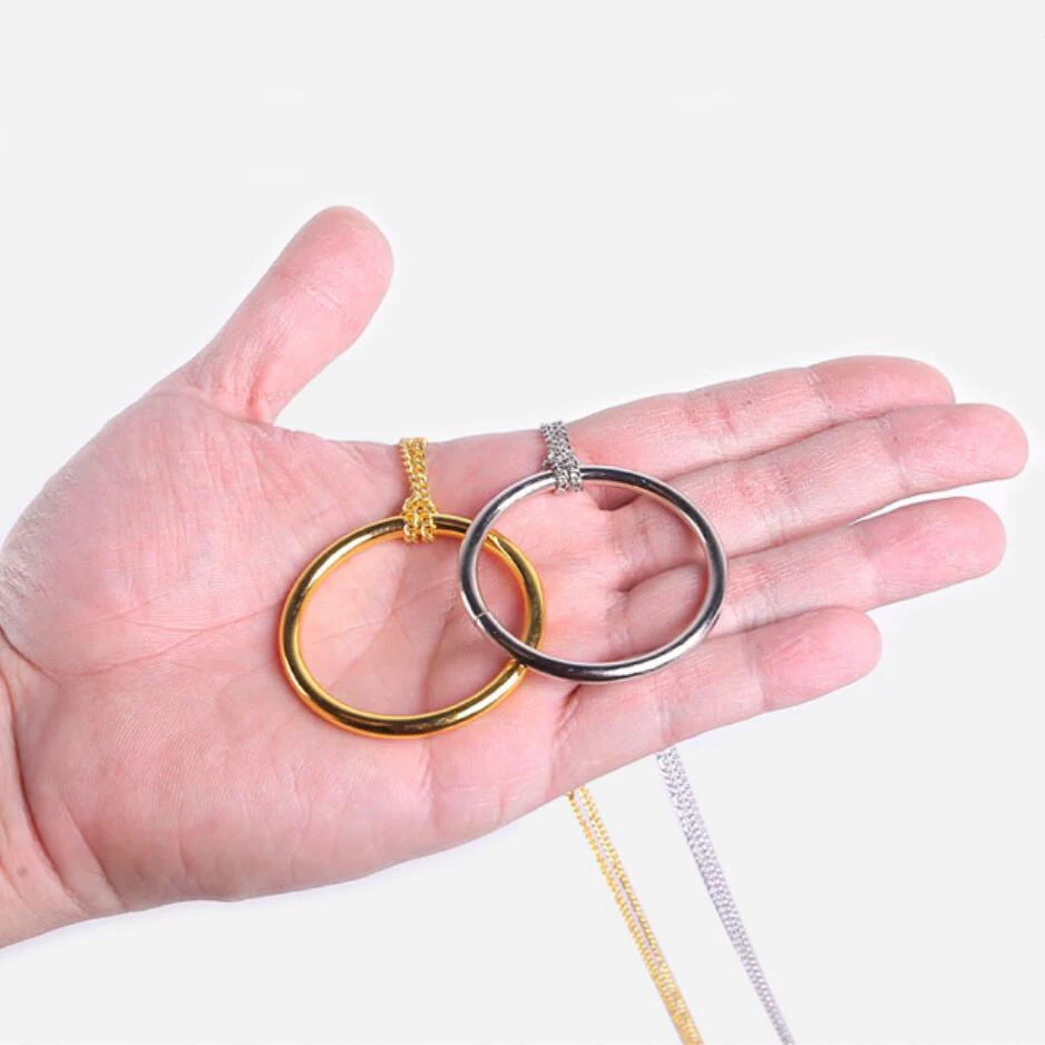 Ring And Chain Magic Tricks Magia Trick Toy Child Easy Close up Fun