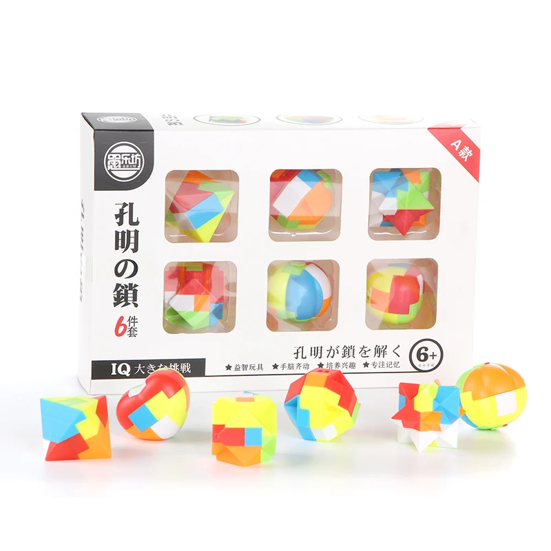

Plastic Puzzle Colorful Lock Lu Ban Lock Brain Teaser Magic Toys Funny Puzzle Game For Kids
