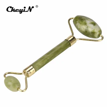 

Hot selling Natural Dual Head Jade Roller Massager Eye Face Neck Facial Slimming Thin face Beauty Health Care Dredge Merdian