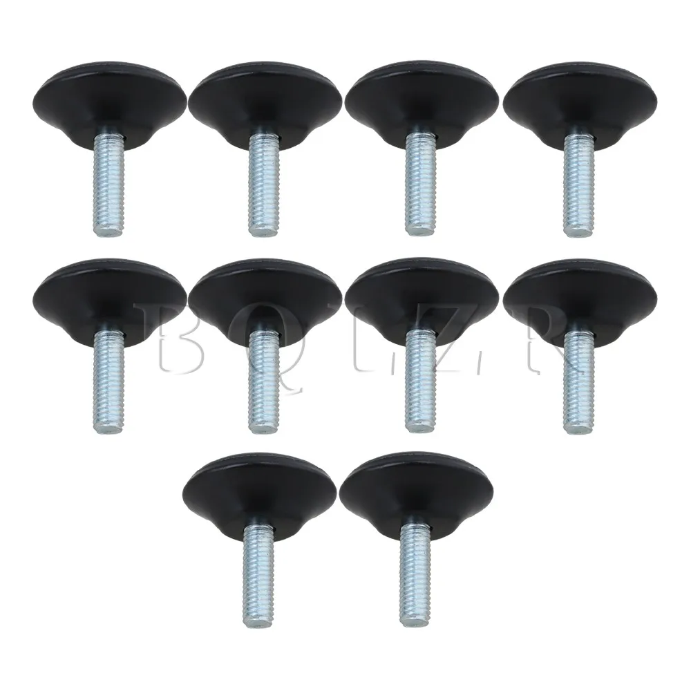 

10xBQLZR Dia 39mm Black Round Furniture Leveling Foot Adjuster w/Threaded Stem
