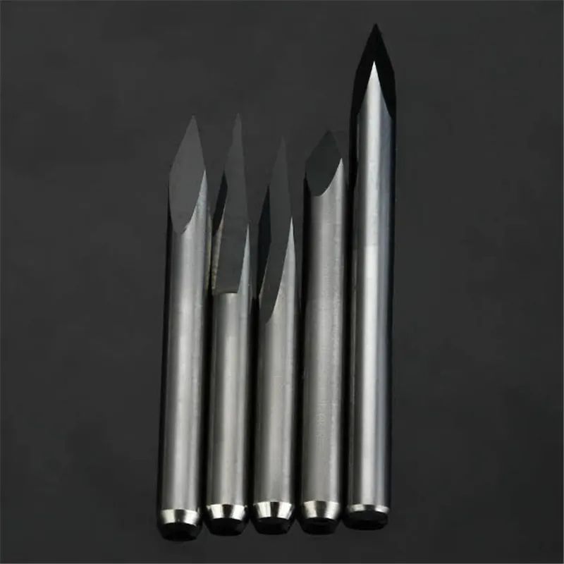

DANIU 5pcs/set 3.175mm Shank 15/20/30/45/60 Degree Tungsten Steel Engraving Bits CNC Cutting Tools