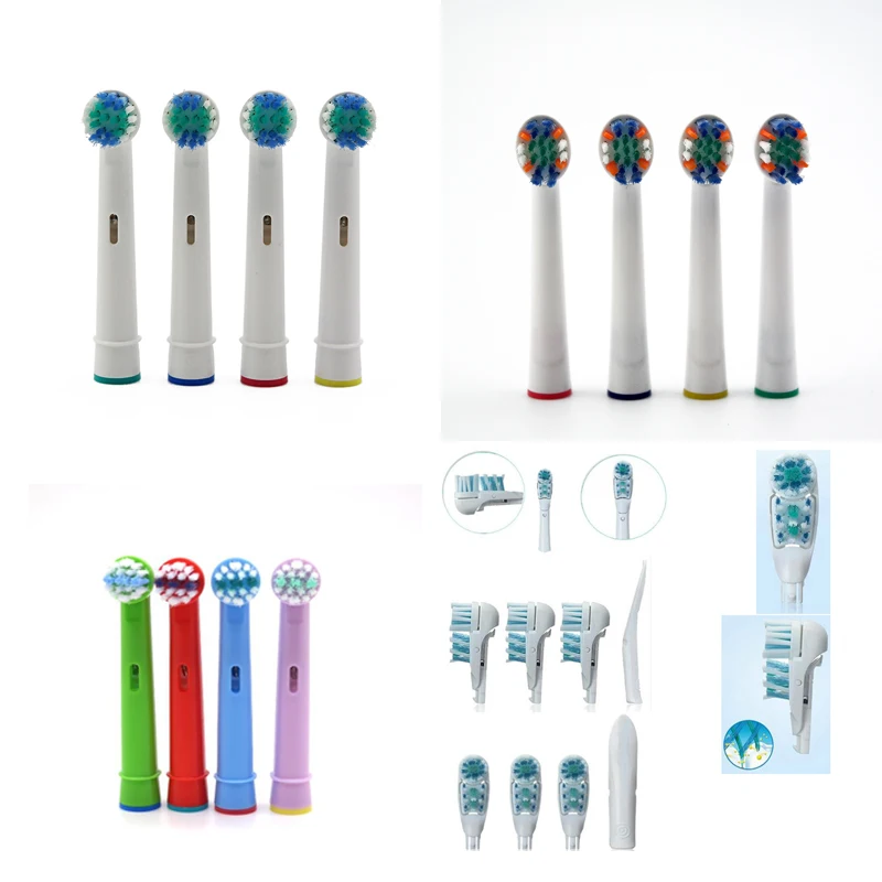 

Vbatty 4Pcs/Set Electric Toothbrush Heads Tooth brush Replacement Brush Head for Oral B Replacement Soft-bristled 4 Colors