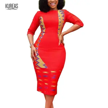 

Kureas African Dresses for Women Dashiki African Clothes Bazin Riche Ethnic Summer Elegant Robe Africa Clothing