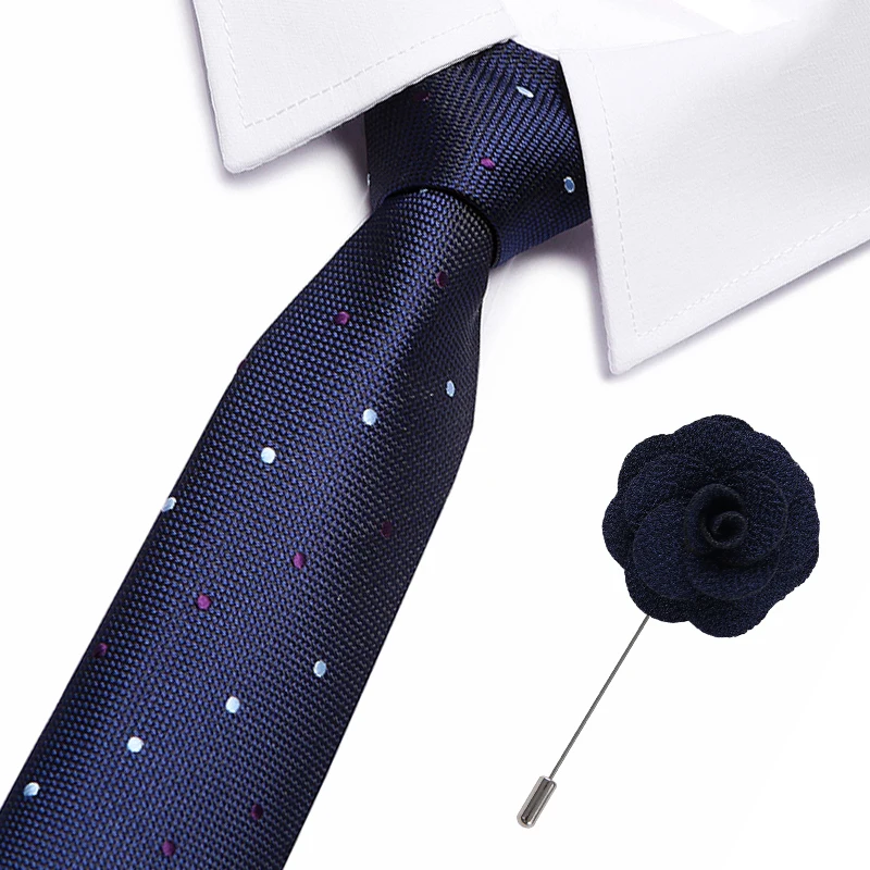 

2019 Mens Ties silk Tie Slim Business Wedding Necktie Blue Ties Men Polka Dot Ties for Men Gravata 7.5cm 10061-L69