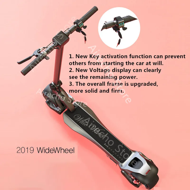 Новинка, Электрический скутер Mercane WideWheel, 48 В, 1000 Вт, 45 км/ч, складные широкие колеса, двухмоторный скейтборд