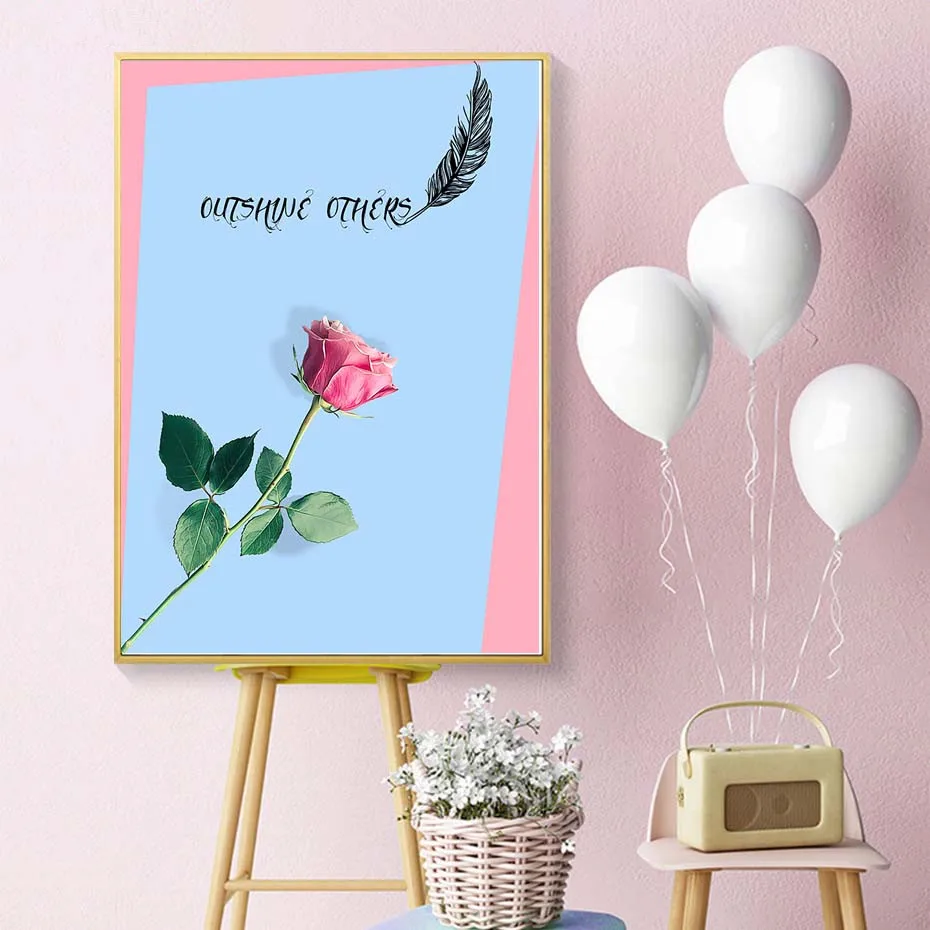 Scandinavian-Style-Blue-Red-Rose-Flower-Wall-Art-Canvas-Painting-Posters-And-Prints-Nordic-Art-Pictures (3)