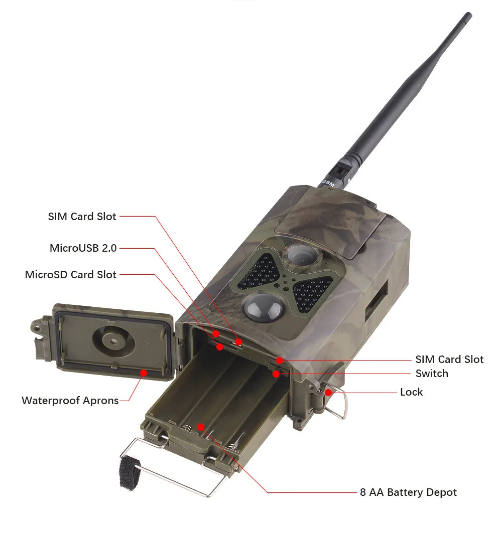 HC-550M GSM GPRS SMS MMS безопасности Охота Trail камера HC550M 16MP с 940NM черный невидимое видение HC 550 M