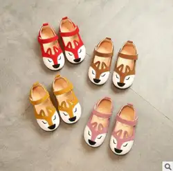 Детская кожаная обувь с рисунком лисы принцесса корейские модные сандалии горячая Распродажа Детские кроссовки модные брендовые детские