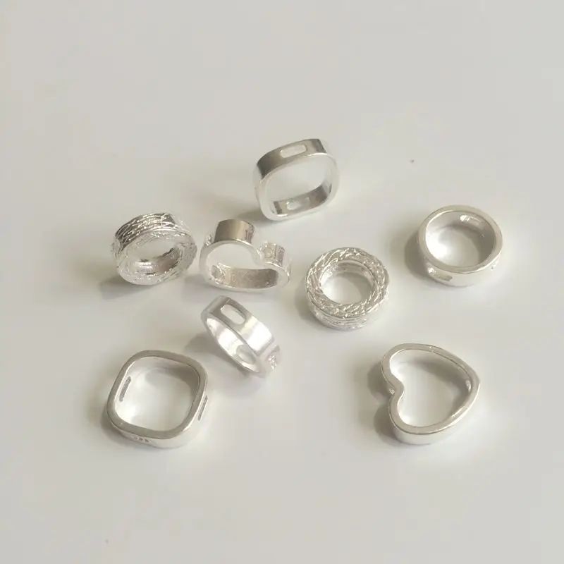 

" Fake One Penalty Ten " 12MM (5Pcs/7.5G) 92.5% Sterling Silver Rings Spacer Loose Beads Jewellery Findings