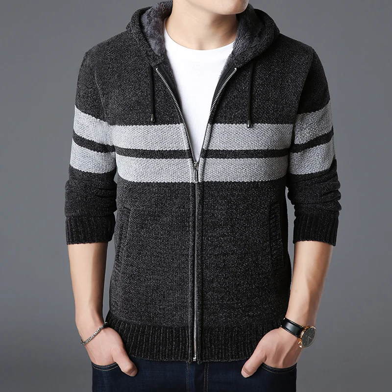 2019 New Fashion Brand Sweaters Mens Kardigan Hooded Slim