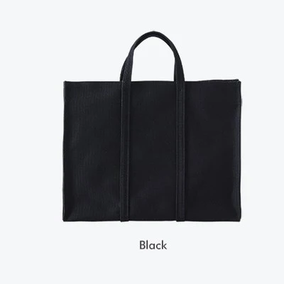 Новая женская Холщовая Сумка-тоут, Модная японская тканевая многоразовая сумка для покупок, сумка на плечо для отдыха, Большая вместительная эко-сумка для покупок - Цвет: Черный