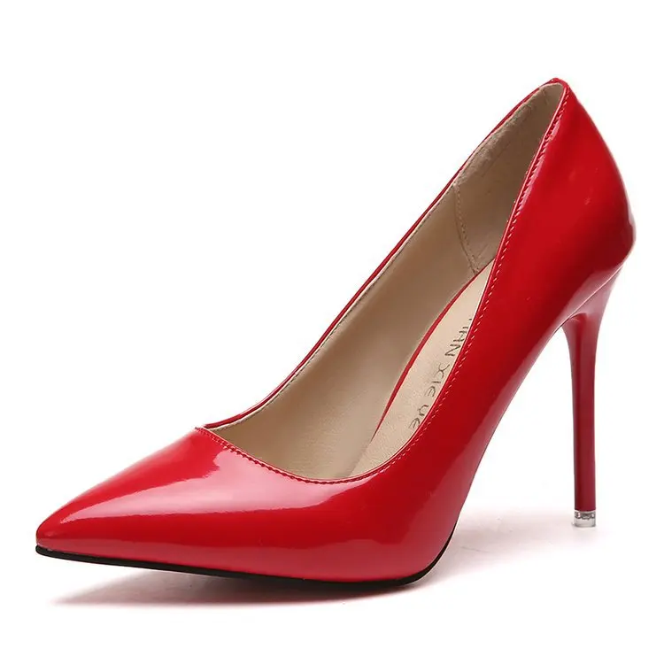 Женская обувь на высоком каблуке; коллекция года; летние туфли-лодочки; женские офисные туфли на тонком каблуке в сдержанном стиле; цвет черный, синий; модная женская обувь; zapatos de mujer - Цвет: red 10CM