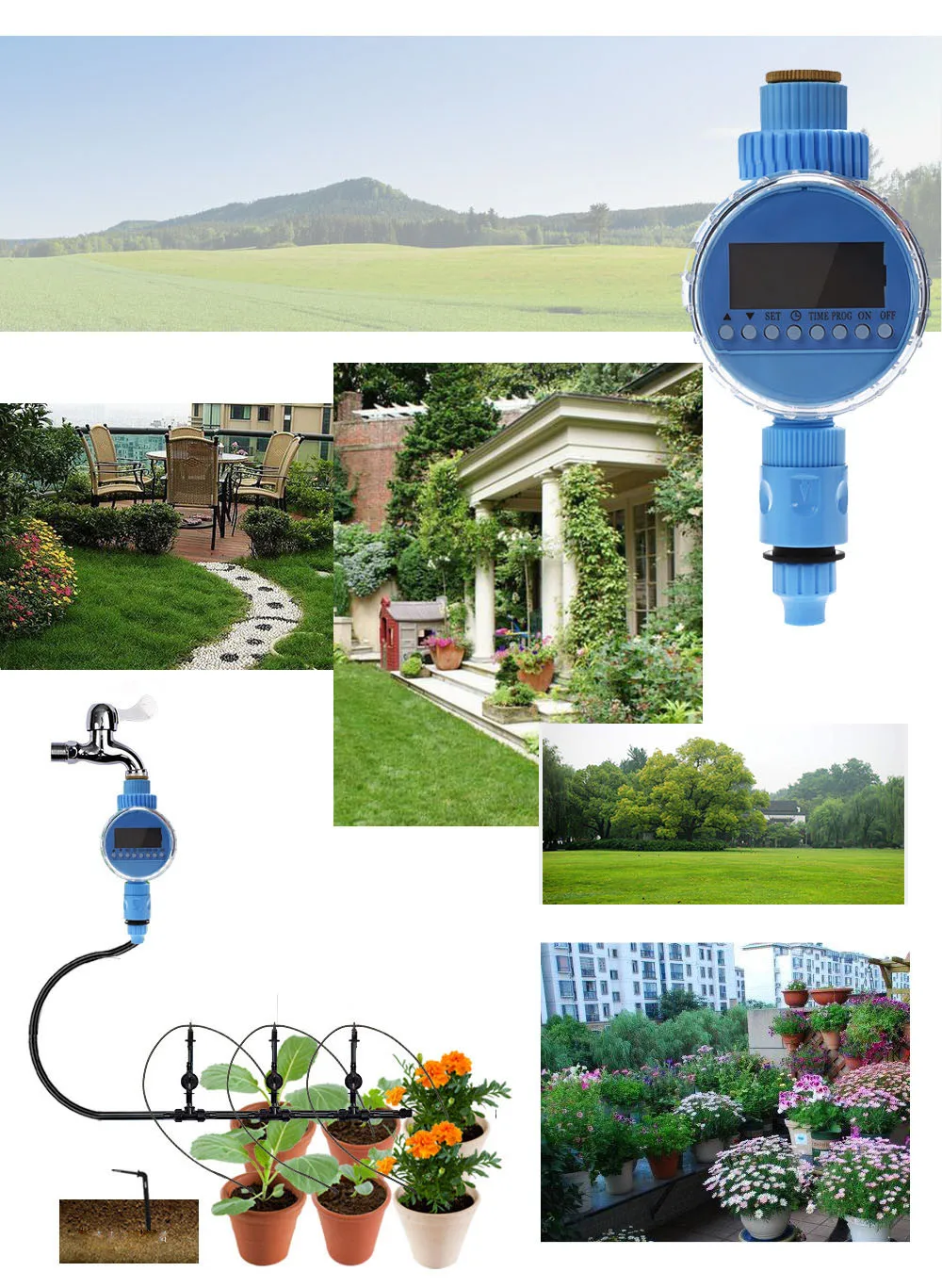 Automatic Electronic Garden Water Timer LCD Display Solenoid Valve Irrigation Timer Sprinkler Controller Watering System13