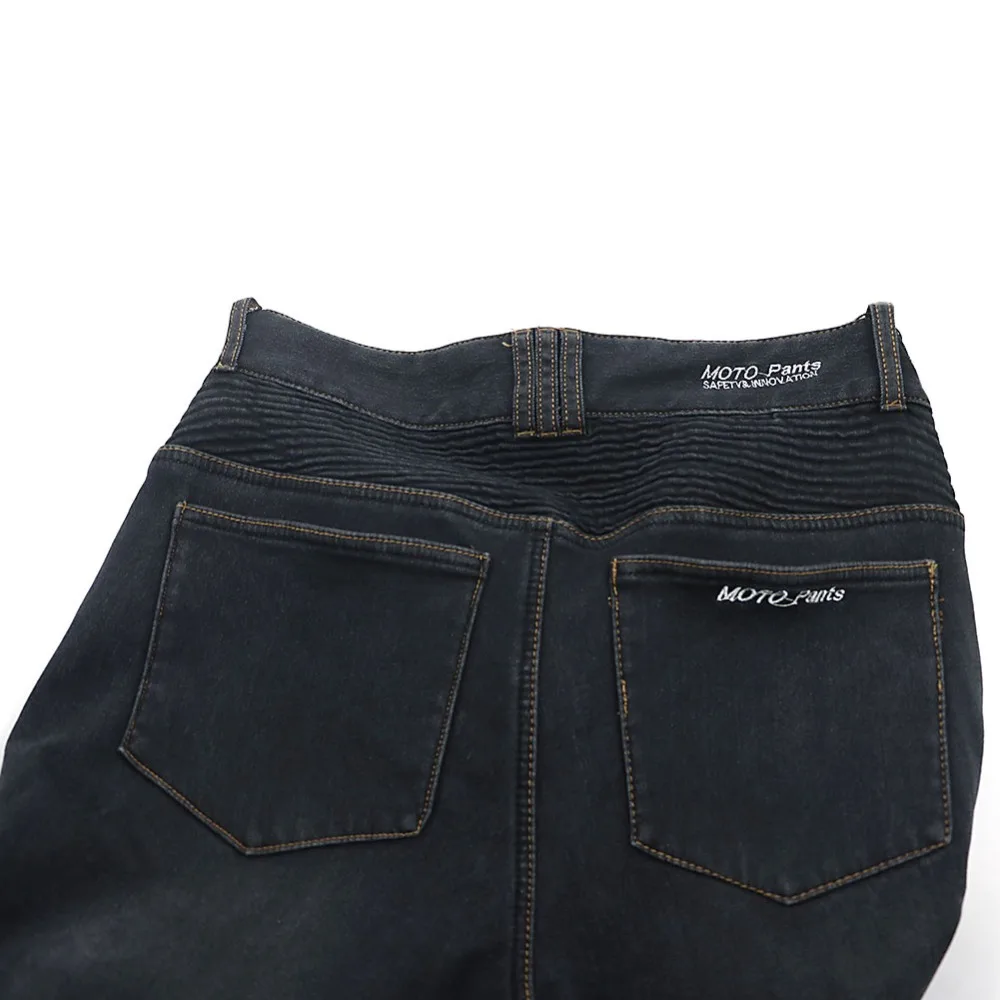 Мужские мотоциклетные водонепроницаемые черные джинсы с ворсом, мотоциклетные теплые плотные штаны, джинсовые штаны, арамидная Защитная подкладка
