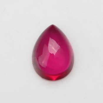 

50PCS 3x5~13x18mm Pear Shape Cabochon Loose Stone Red stone synthetic corundum stone for jewelry 5# color Machine Cut
