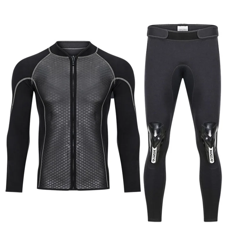 

Hisea 2.5MM Neoprene Men's Top wetsuit jackets pants long sleeve surfing suit Wind surfing Fishing Snorkeling High Elastic Warm