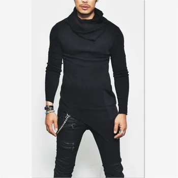 

Steampunk Men's long sleeve hoodies Headdress collar turtleneck fashion special personality
