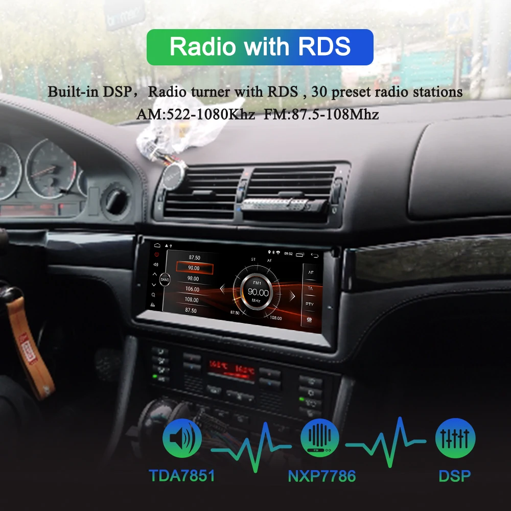 Discount Navivox 10.25" Android 9.1 Car DVD Multimedia Player for BMW E39 5 Series 1996-2003 Car Radio GPS Navigation Head Unit With DSP 4