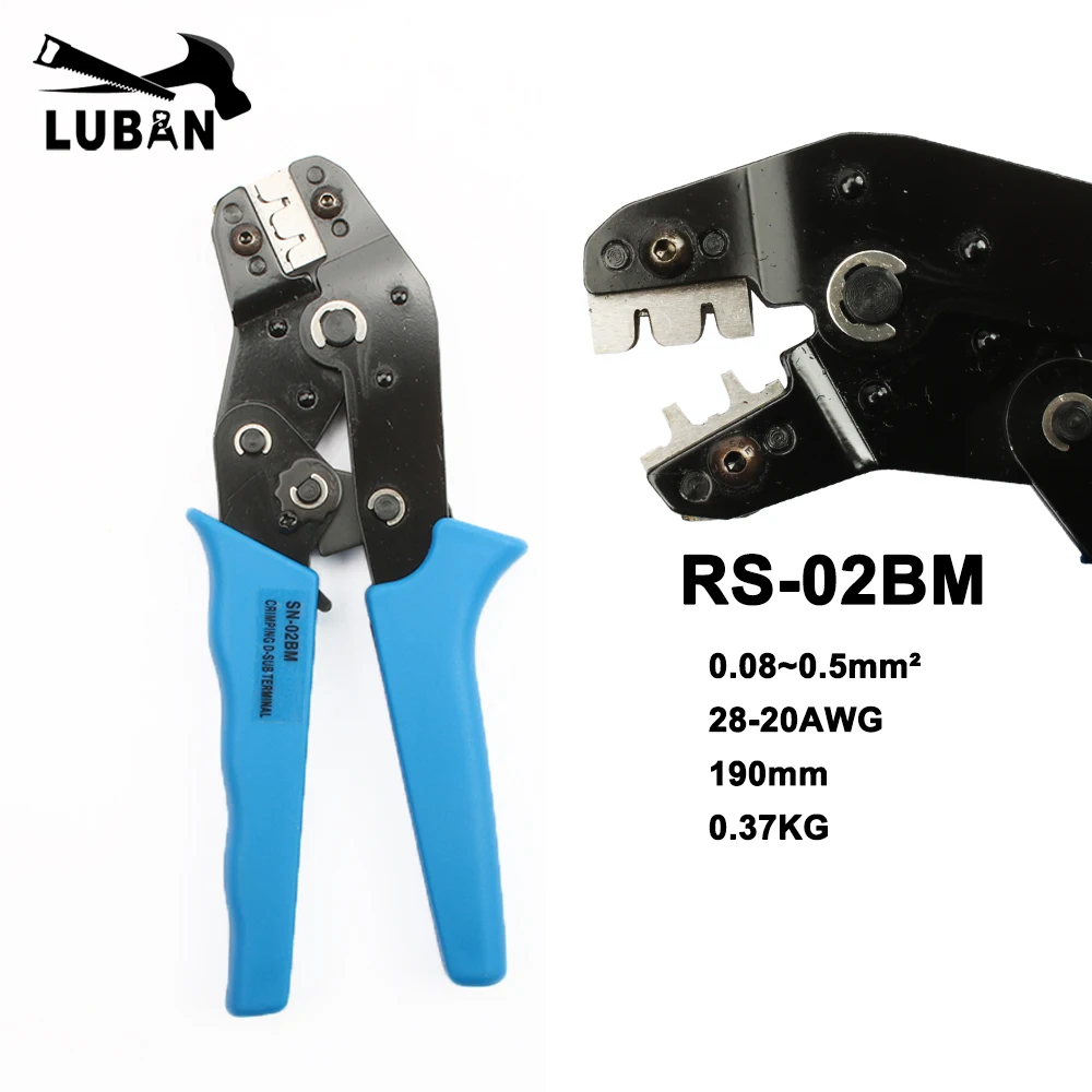 SN-48B Мини Европейский Стиль обжимной инструмент обжимные плоскогубцы 0,5-0,1 мм2 многофункциональный инструмент синий обжимной инструмент 1,0-мм квадратный обжимной инструмент dupont - Цвет: RS02BM and package