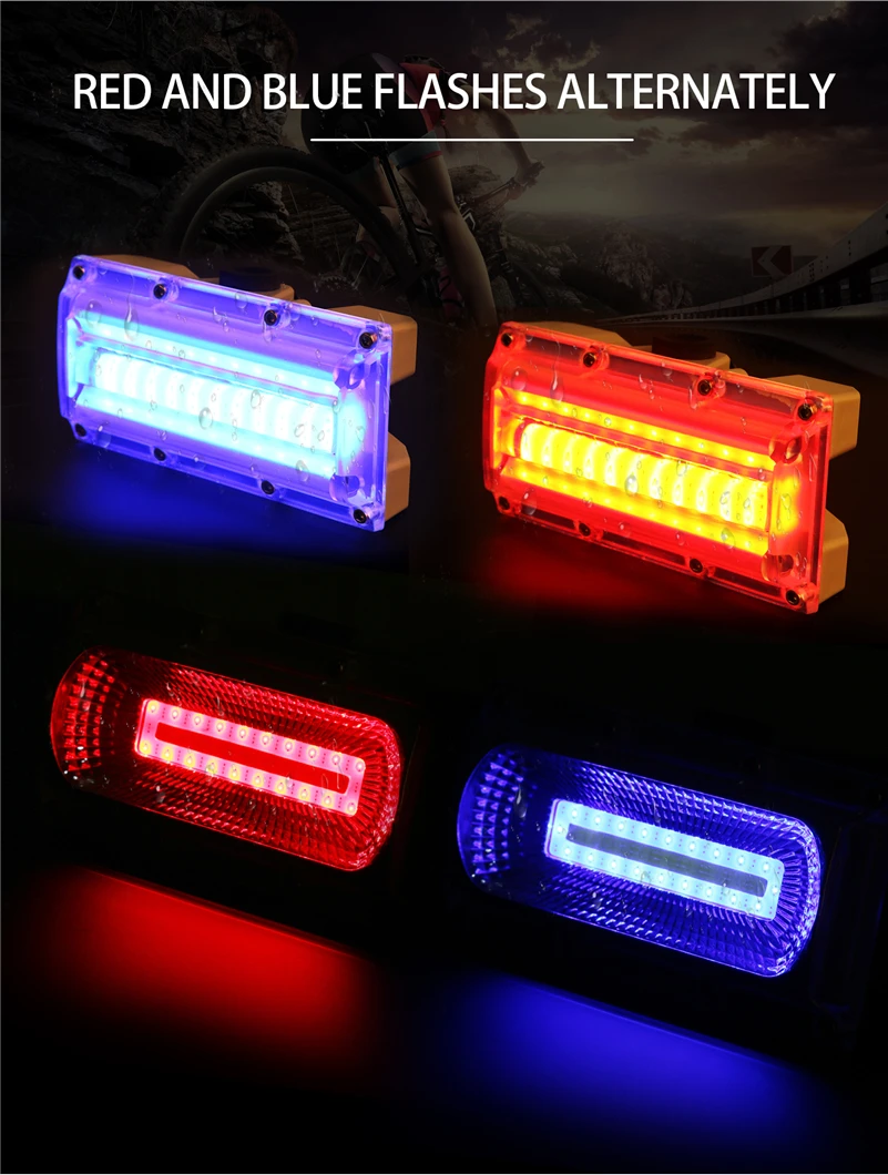 Clearance WEST BIKING Super Bright Bike Light 3 Modes USB Charging Warning Taillight Cycling Flashlight Rear Lamp Rainproof Bicycle Lights 8