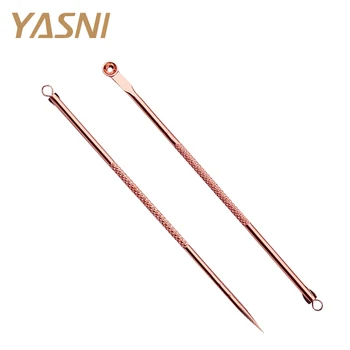 

2PCS/SET Rose Gold Black Head Pimples Acne Needle Tool Acne Blemish Extractor Remover Face Care Extractor Comedone FS17