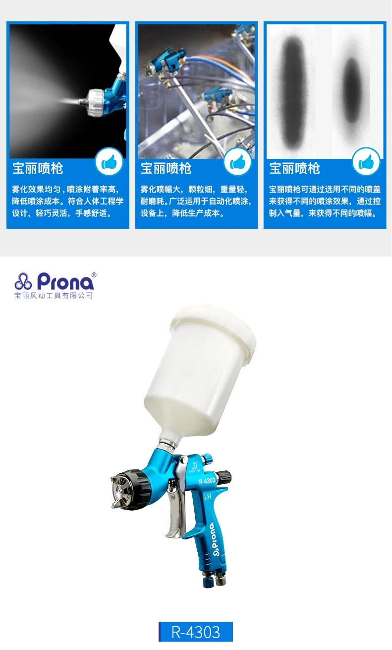 prona R-4303 HVLP spray gun R4303 RP painting gun-13