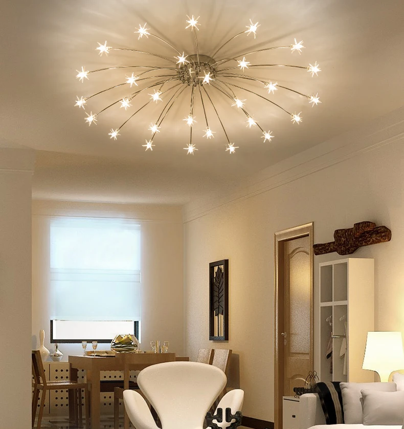 Современный короткий светодиодный потолочный светильник в виде цветка для гостиной, креативное акриловое потолочное освещение для спальни