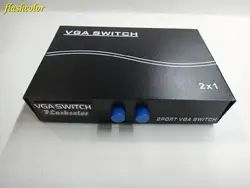 Flashcolor 2 порта руководство коммутатор VGA Box коммутатор VGA селектор 2 в 1 для компьютера ЖК-дисплей отображает до 1920x1440